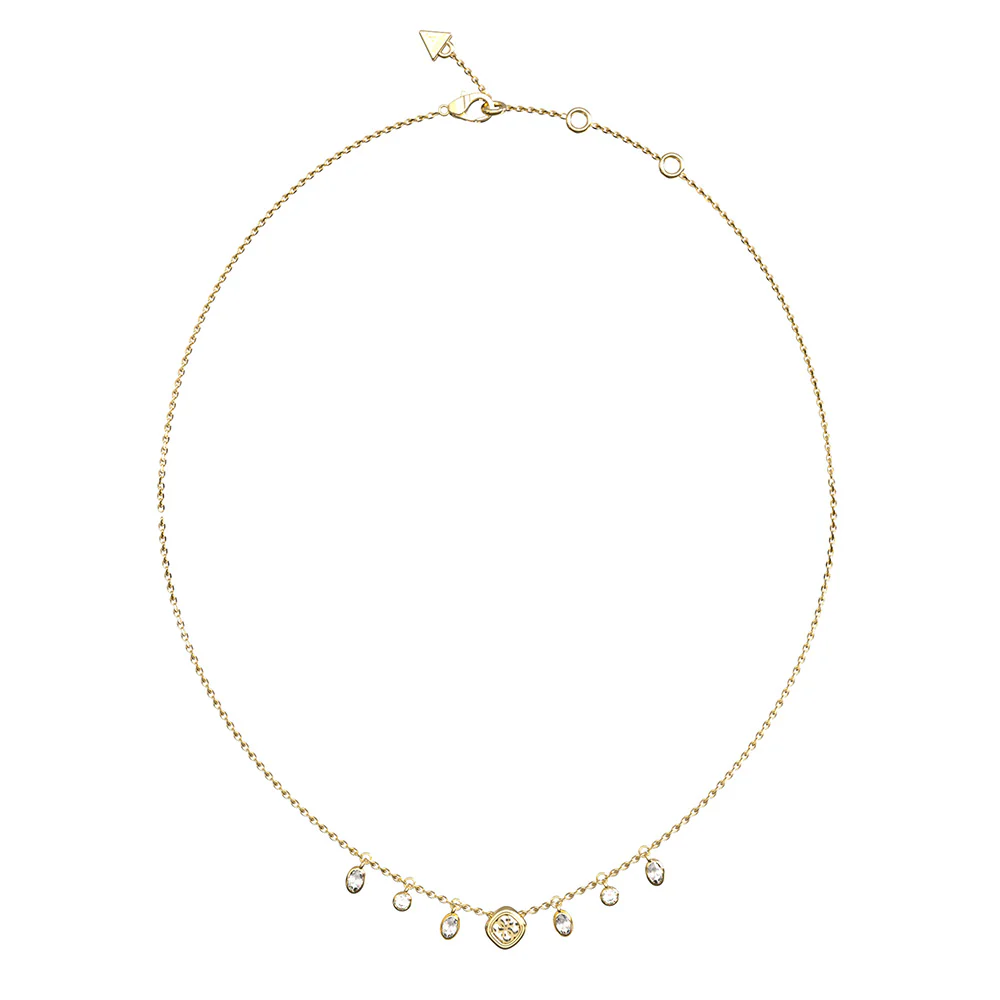 Guess Gold Plated Stainless Steel Crystals & 4G Necklace