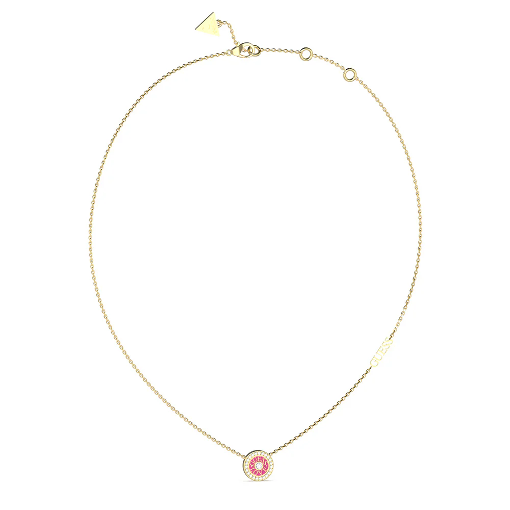 Guess Gold-Plated Stainless-Steel Fuchsia Love Mini 16-18" Chain