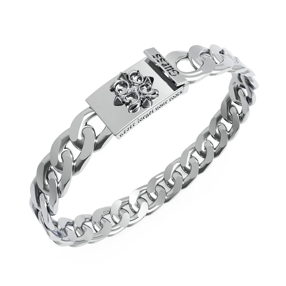 Guess Men's Jewellery Stainless Steel 10mm 4G Rebel Curb Chain