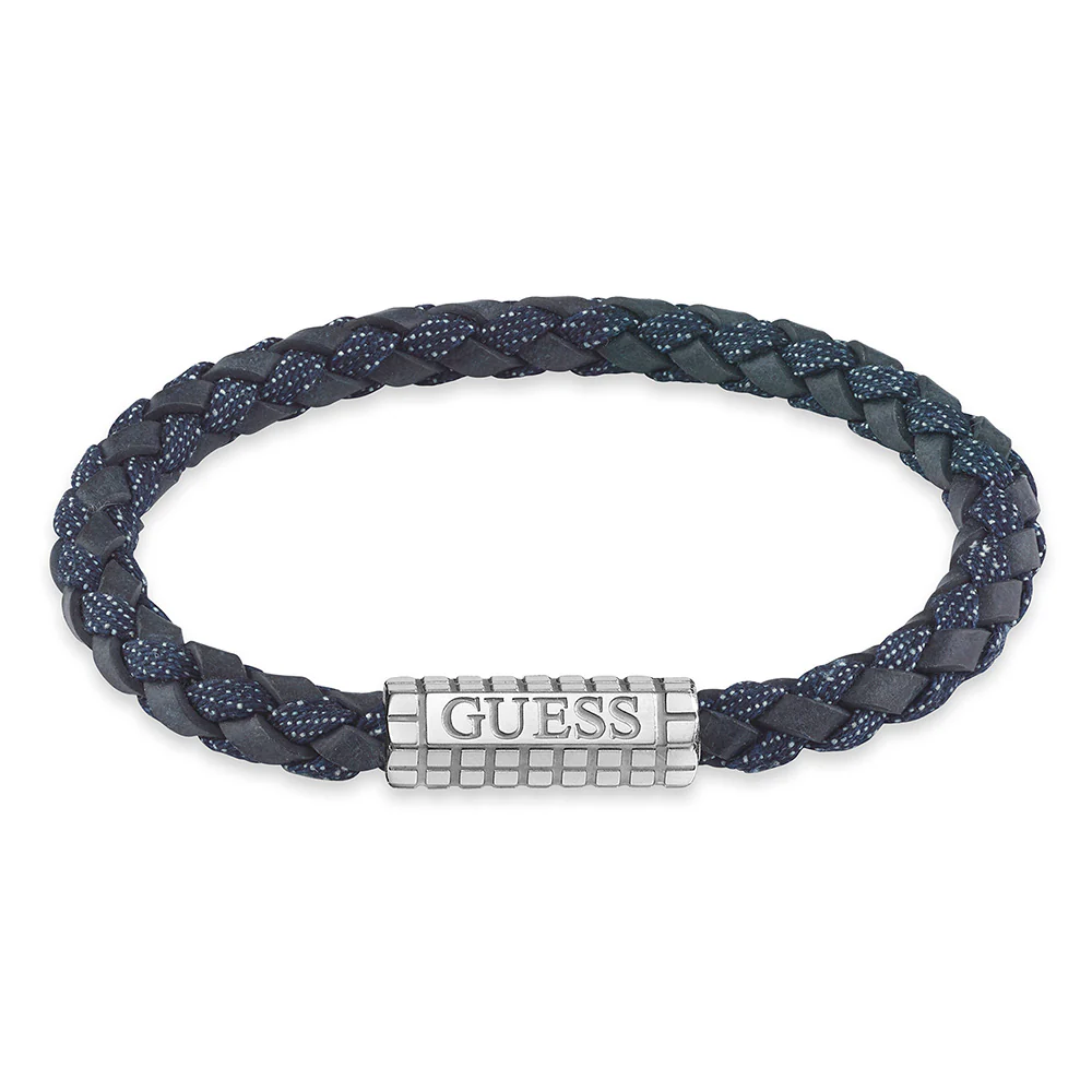 Guess Men's Jewellery Stainless Steel Guess Logo Leather Bracelet