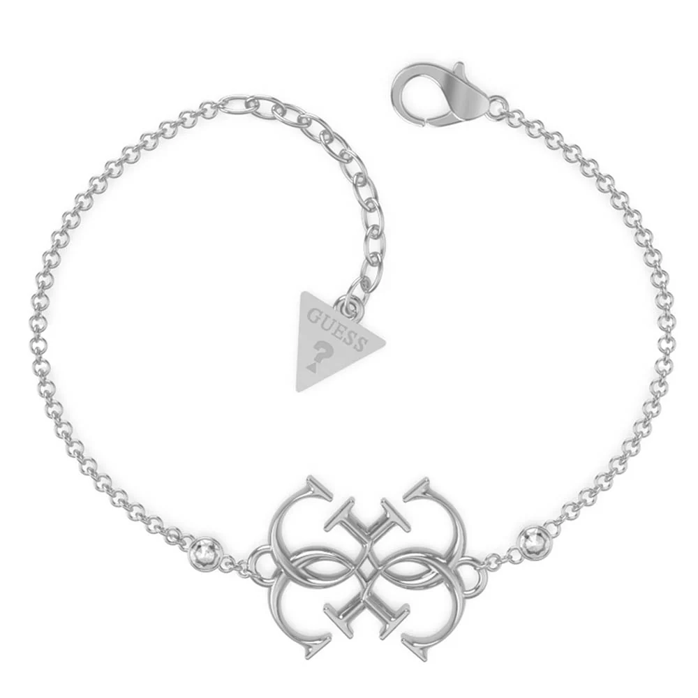 Guess Rhodium Plated Stainless Steel Central 4G Logo 20mm Bracelet - Image 2