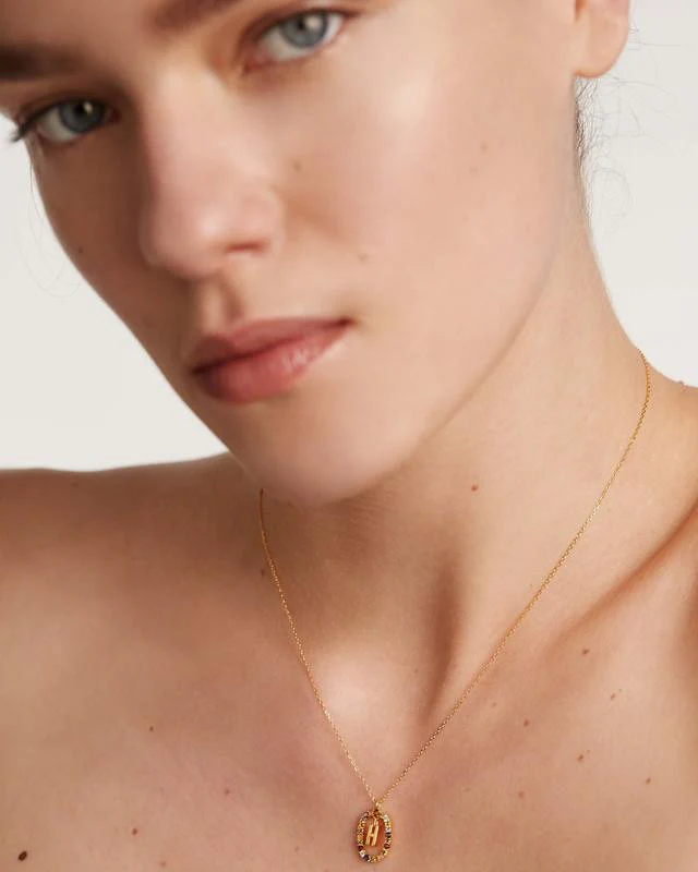 H Gold Initial Necklace - CO01-267-U - Image 3
