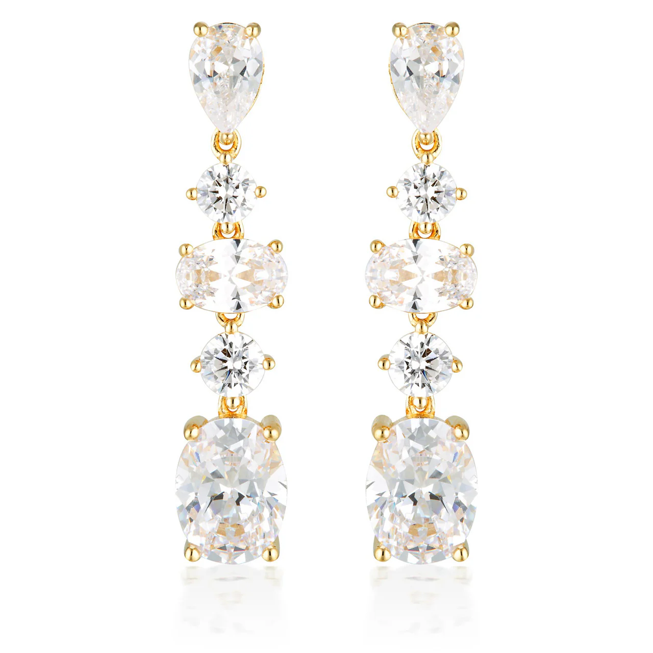 Iconic Bridal Christina Earrings Gold - IE982G - Image 3