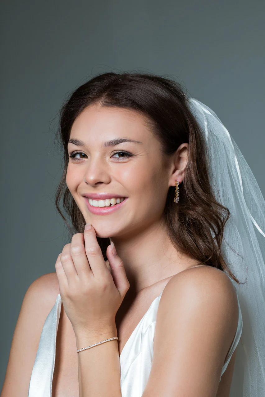 Iconic Bridal Christina Earrings Gold - IE982G - Image 4