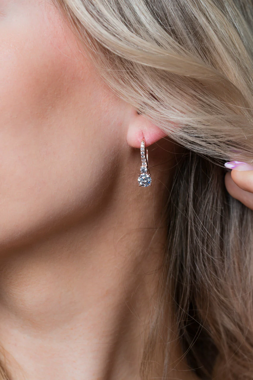 Iconic Bridal Daphne Earrings Rose Gold - IE984RG - Image 5