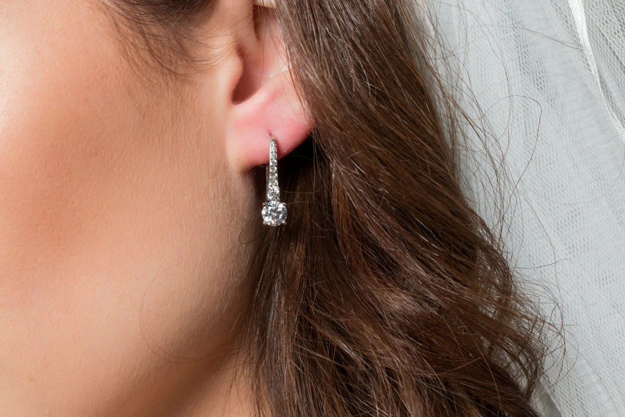 Iconic Bridal Daphne Earrings Silver - IE984W - Image 6