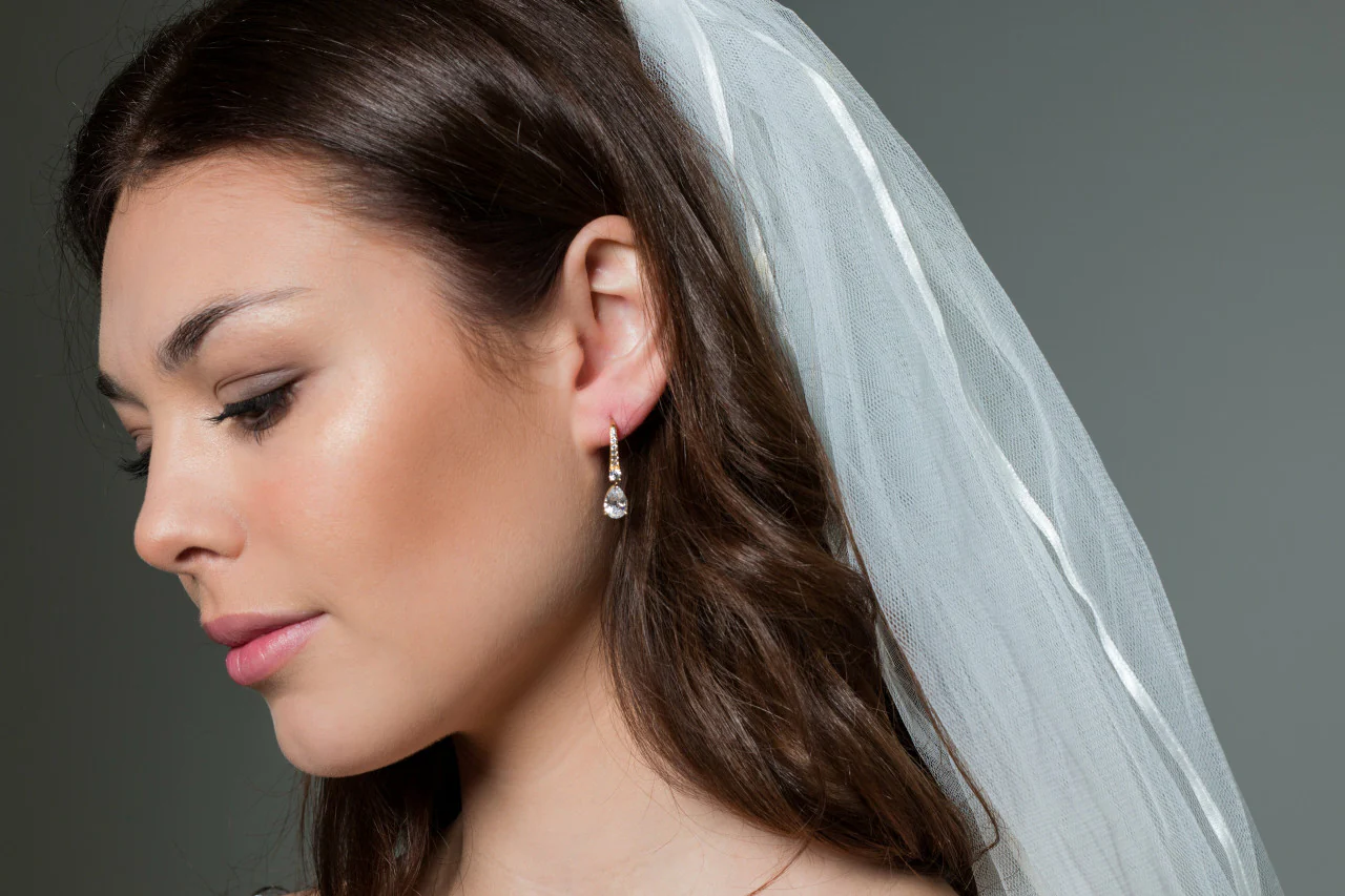 Iconic Bridal Elizabeth Earrings Gold - IE983G - Image 2