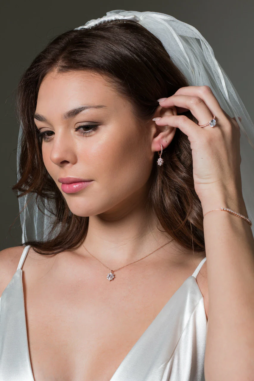 Iconic Bridal Eloise Earrings Rose Gold - IE986RG - Image 4