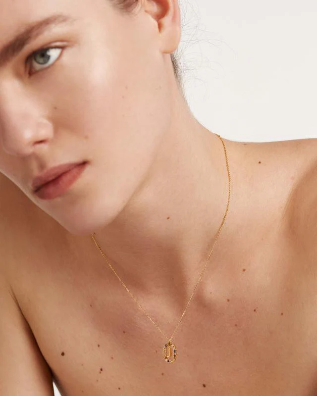 J Gold Initial Necklace - CO01-269-U - Image 2
