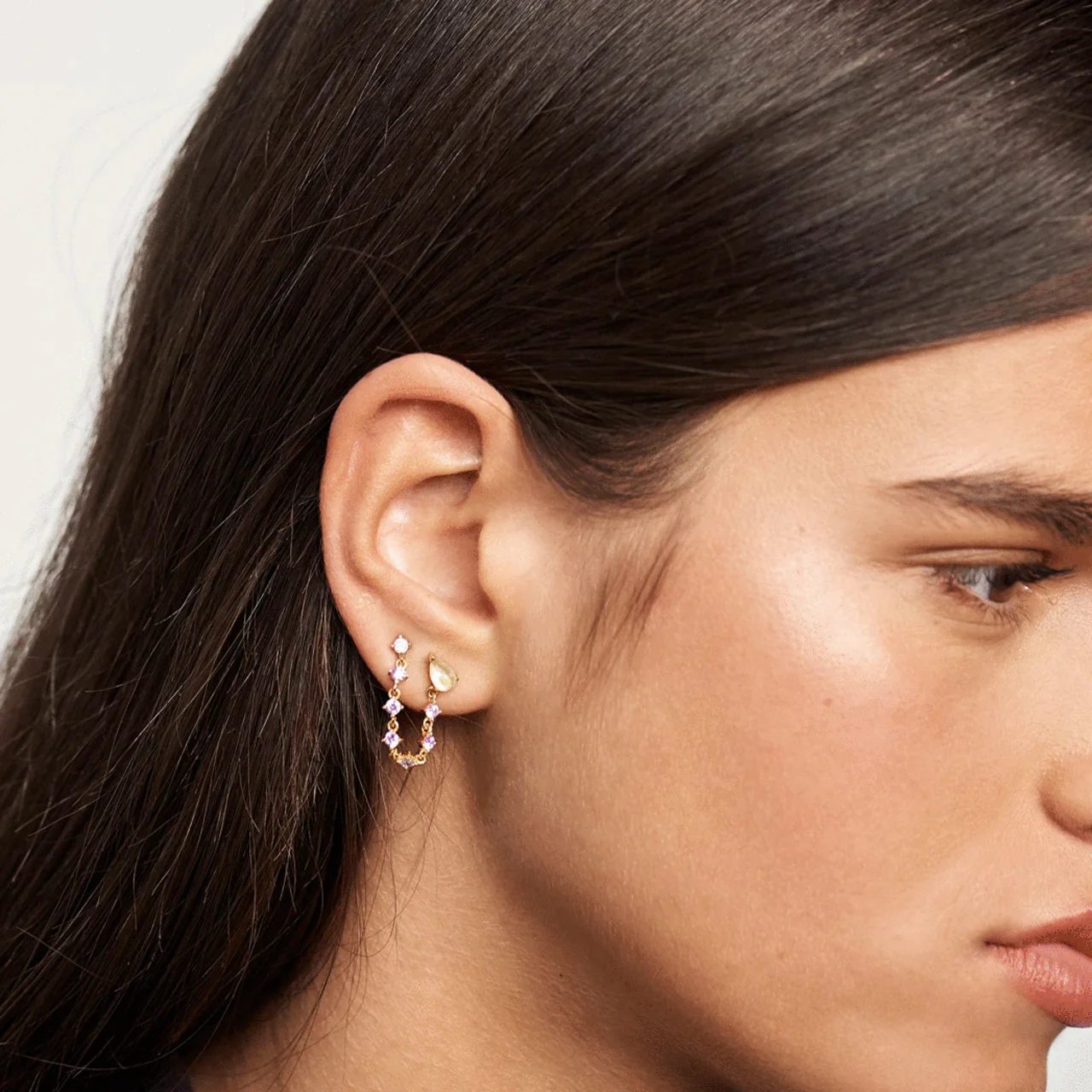 Joanne Yellow Gold Earrings - AR01-245-U - Image 3