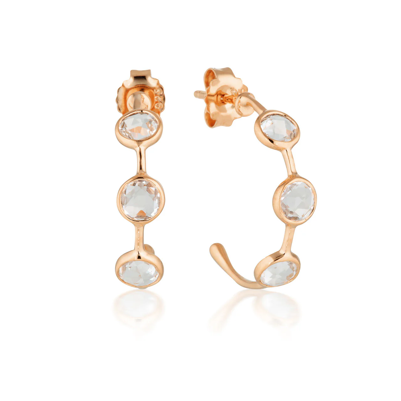 Kiklo White Topaz Rose Gold Hoop - IE939RG
