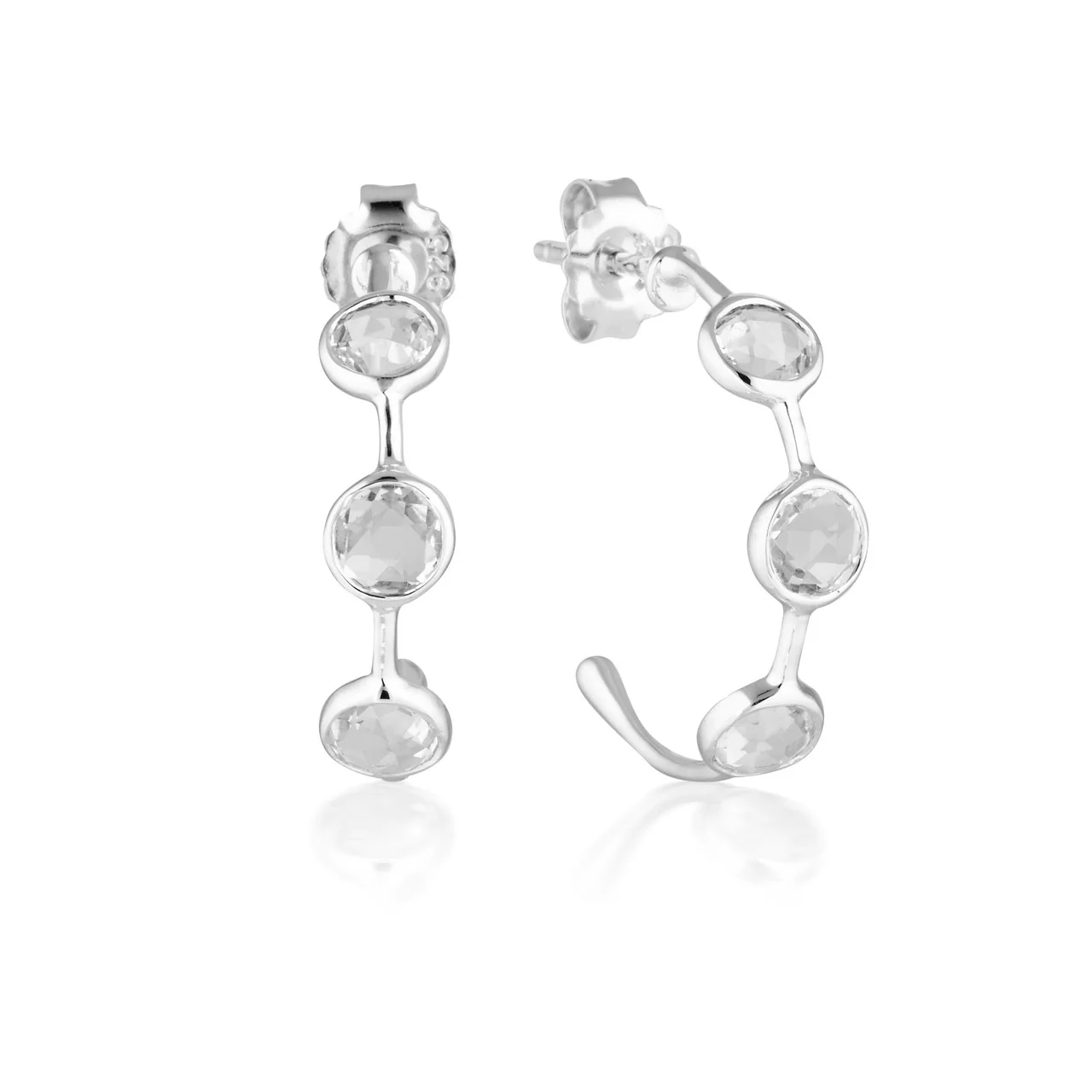 Kiklo White Topaz Silver Hoop - IE939W
