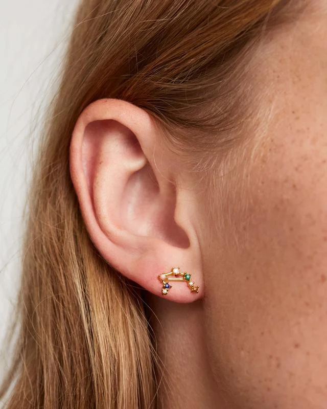 Libra Gold Earrings - AR01-410-U - Image 4