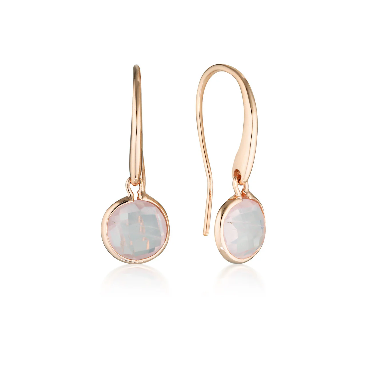 Lucent Rose Quartz Hook Earring Small - IE938RQ