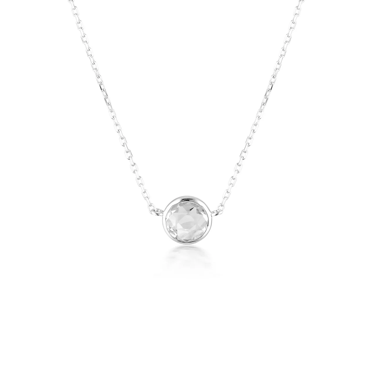 Lucent White Topaz Silver Necklace - IP816W