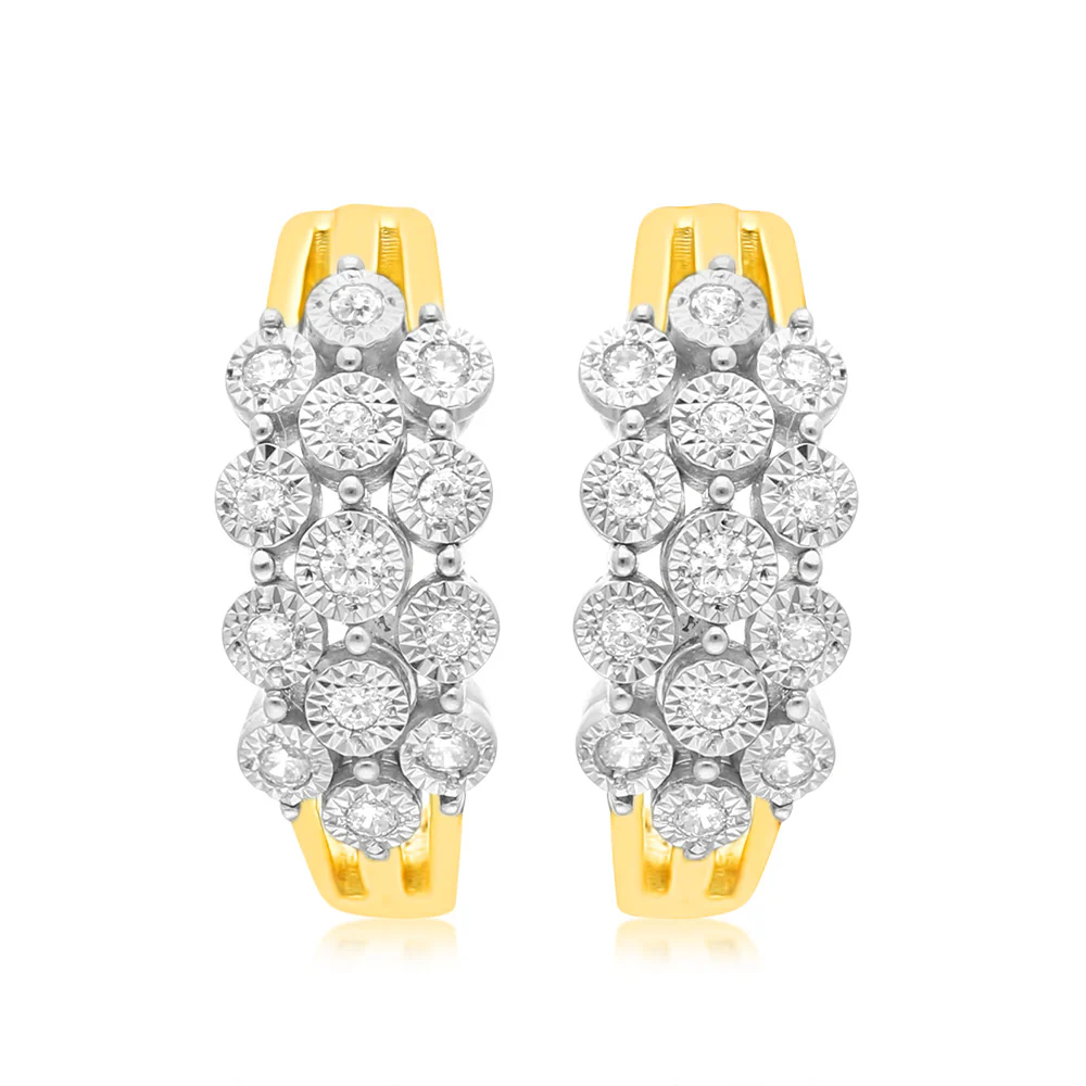Luminesce Lab Grown 0.15Ct Diamond Hoop Earring in 9ct Yellow Gold
