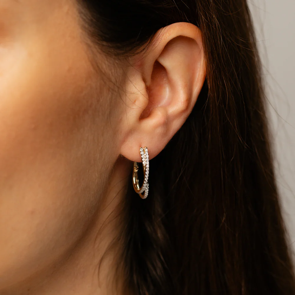 Luminesce Lab Grown 1/2 Carat Diamond Hoop Earrings in 9ct Yellow Gold - Image 2