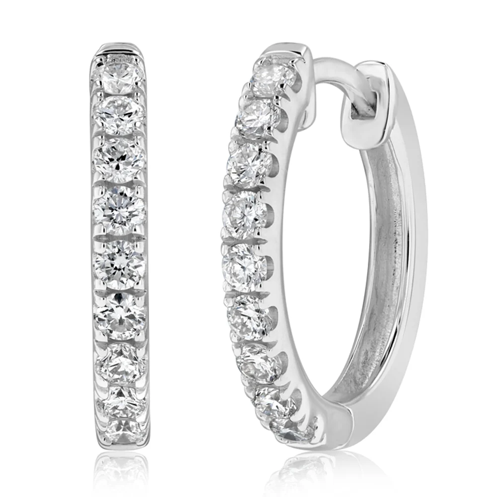 Luminesce Lab Grown 1/2 Carat Diamond Hoop Earrings in Sterling Silver