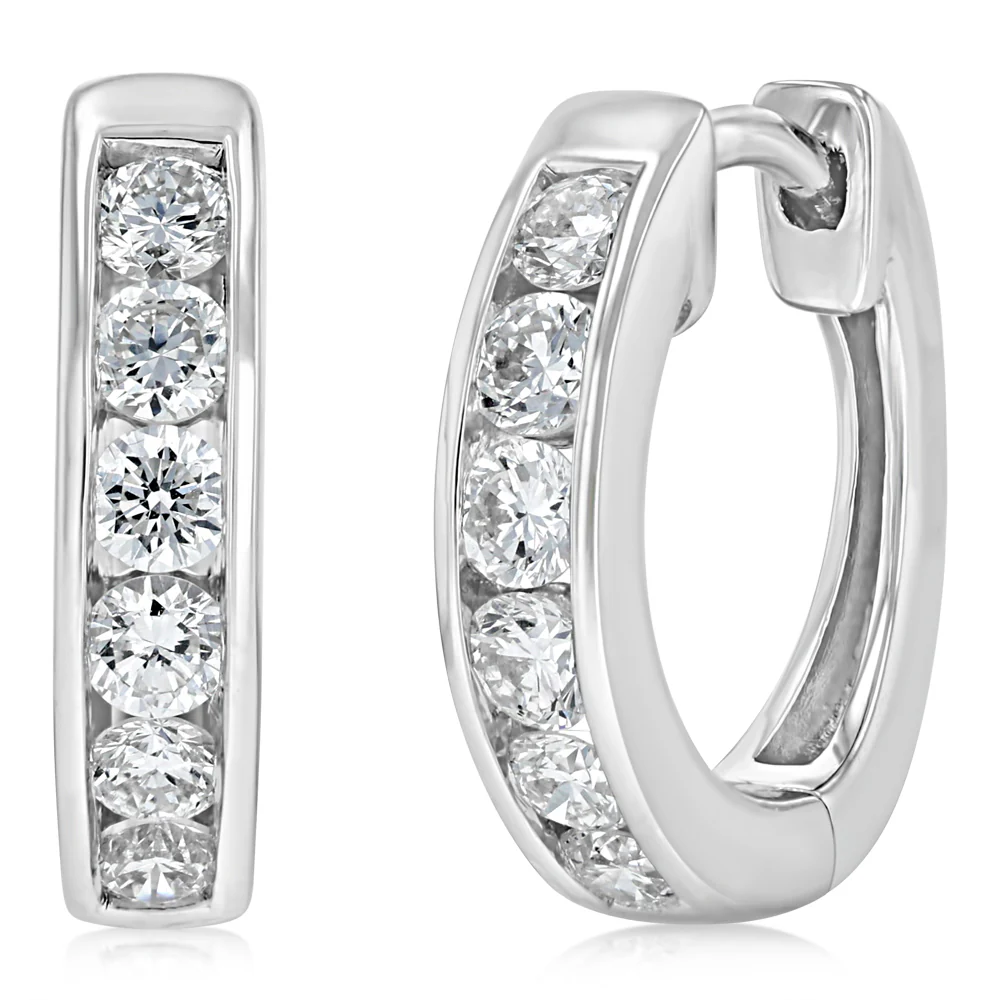 Luminesce Lab Grown 1/2 Carat Diamond Hoop Earrings in Sterling Silver