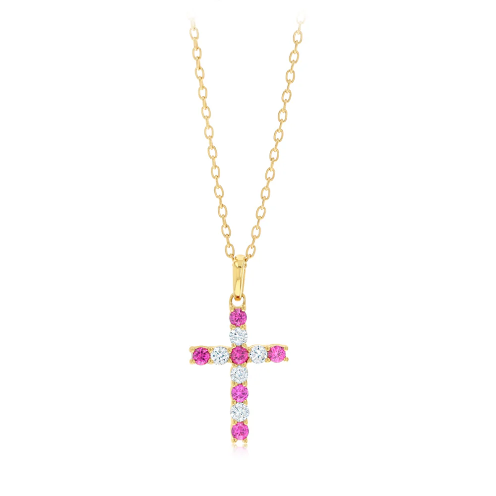 Luminesce Lab Grown 1/3 Carat and Natural Black Sapphire Pendant in 9ct Yellow Gold