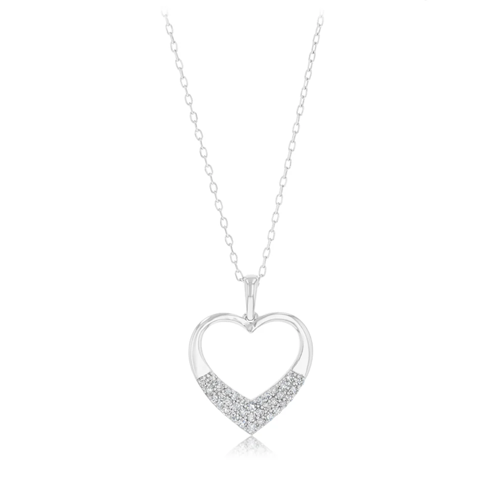 Luminesce Lab Grown 1/5 Carat Diamond Heart Pendant on Chain in Sterling Silver