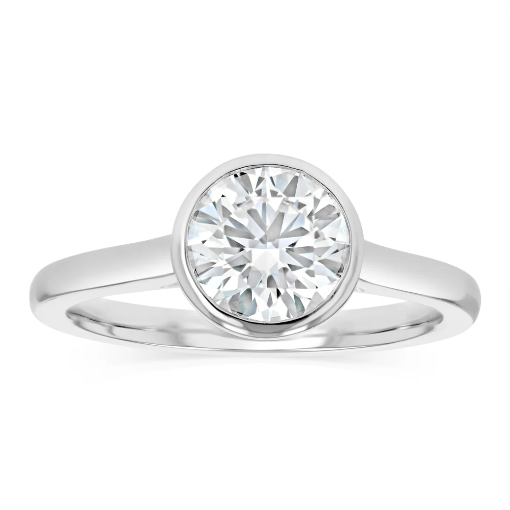 Luminesce Lab Grown 1.50 Carat Diamond Bezel Solitaire Ring in Sterling Silver