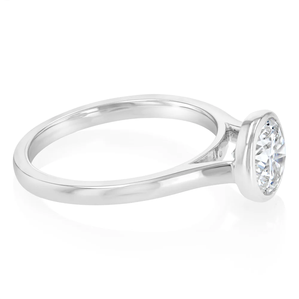 Luminesce Lab Grown 1.50 Carat Diamond Bezel Solitaire Ring in Sterling Silver - Image 2