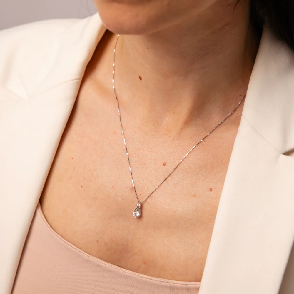 Luminesce Lab Grown 1.50 Carat Diamond Drop Earrings and Pendant Set in Sterling Silver on 45cm Chain - Image 6
