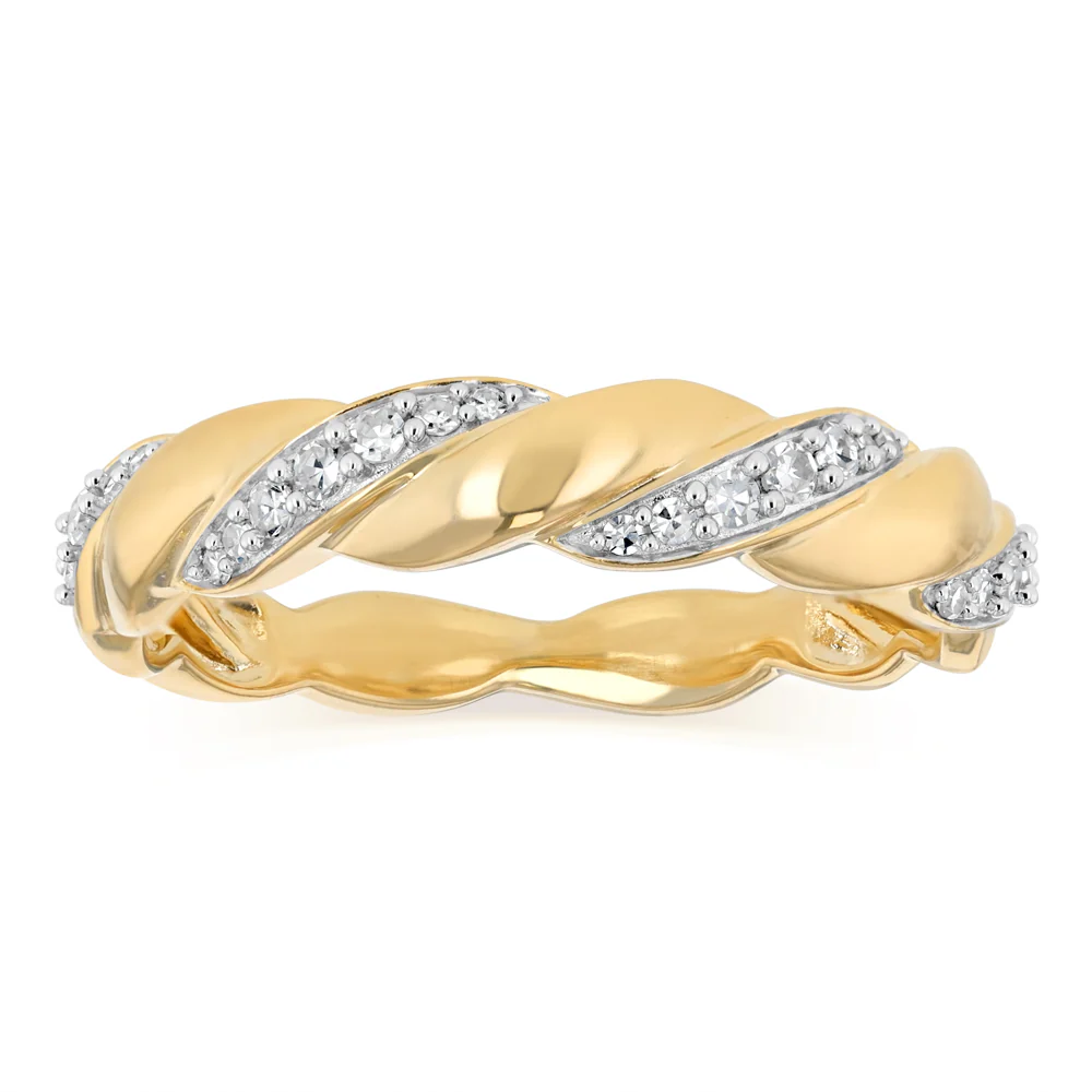 Luminesce Lab Grown 1/6 Carat Diamond Ring in Gold Plate Silver