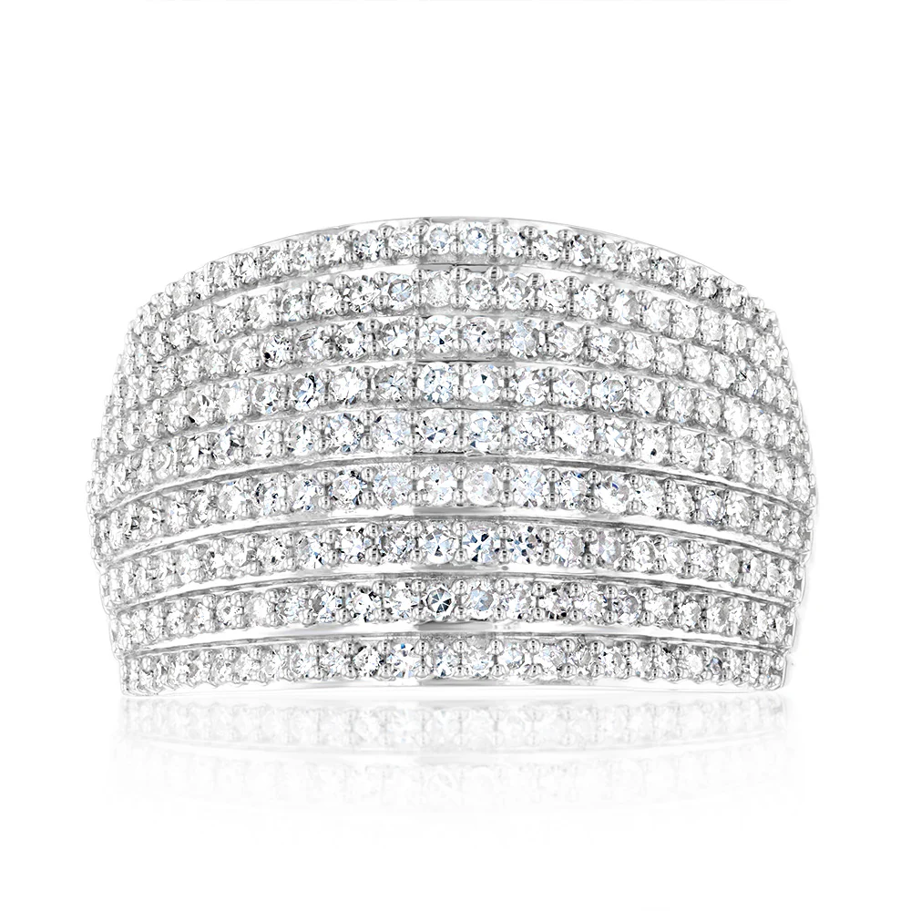 Luminesce Lab Grown 1 Carat Cluster Ring in Sterling Silver