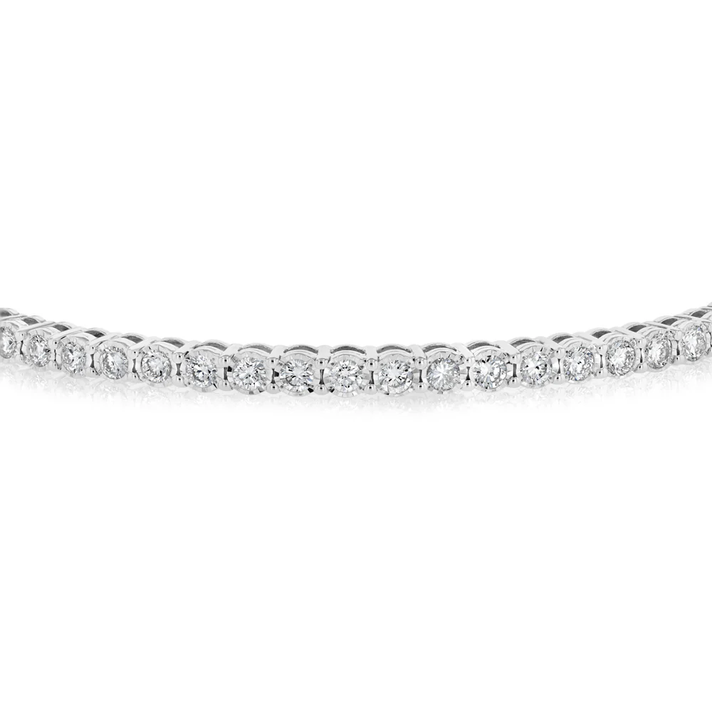 Luminesce Lab Grown 1 Carat Diamond Bangle in Sterling Silver - Image 3