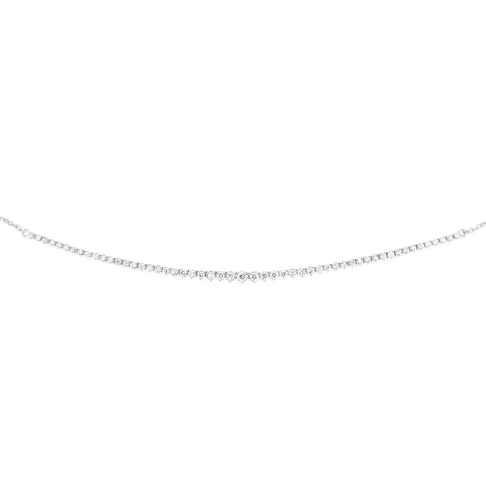 Luminesce Lab Grown 1 Carat Diamond Cable Chain Necklace in 9ct White Gold - Image 2