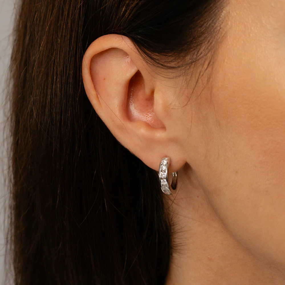 Luminesce Lab Grown 1 Carat Diamond Hoop Earrings in Sterling Silver - Image 2