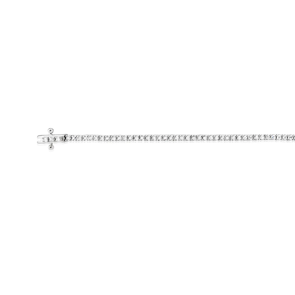 Luminesce Lab Grown 1 Carat Diamond Tennis Bracelet in Sterling Silver - Image 2
