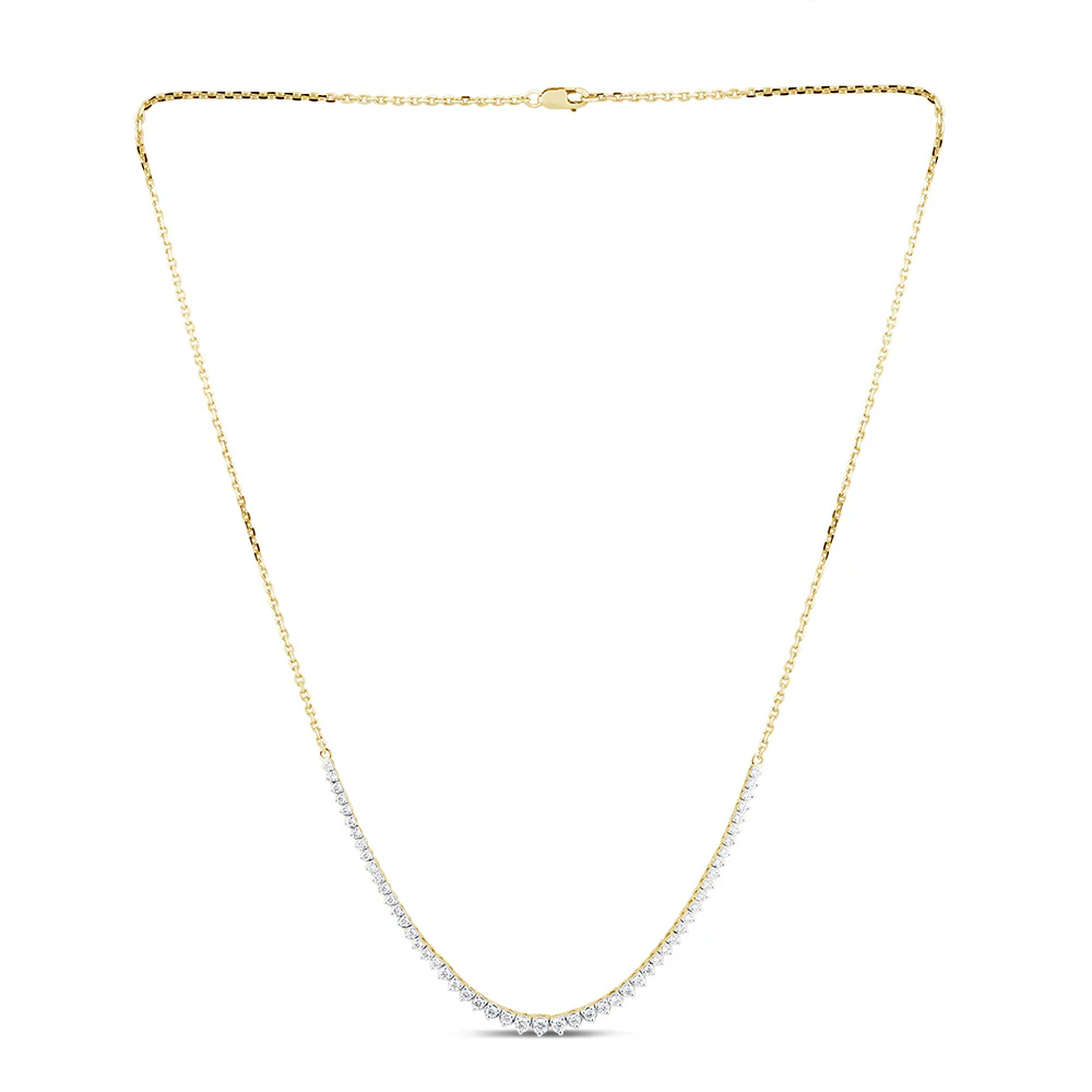 Luminesce Lab Grown 1 Carat Graduated Diamond 46cm Tennis Necklace in 9ct Yellow Gold - Image 2