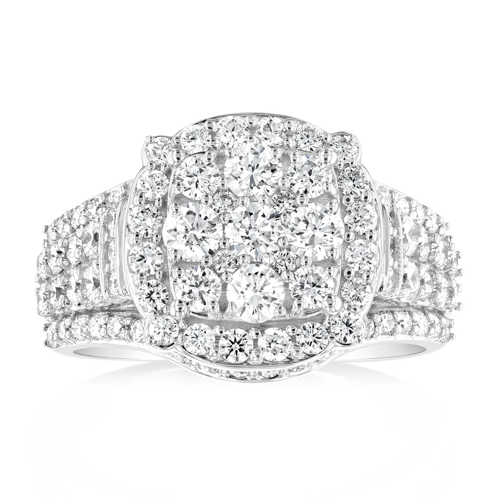 Luminesce Lab Grown 10ct White Gold Ring in 1.60 Carat Diamond