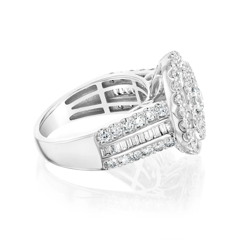 Luminesce Lab Grown 10ct White Gold Ring in 3 Carat Diamond - Image 2