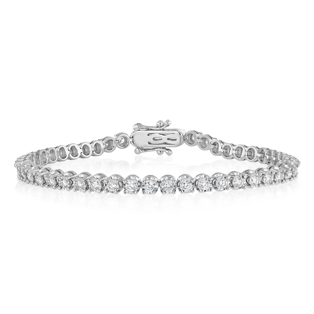Luminesce Lab Grown 2 Carat Diamond Tennis Necklace in 9ct Yellow Gold