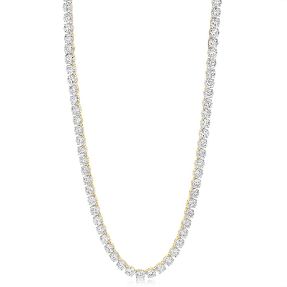 Luminesce Lab Grown 20 Carats Diamond Tennis Necklace in 9ct Yellow Gold