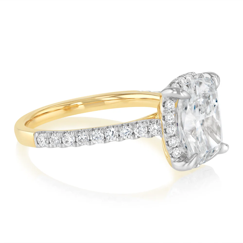 Luminesce Lab Grown 3 Carat Diamond Ring in 9ct Yellow Gold - Image 2