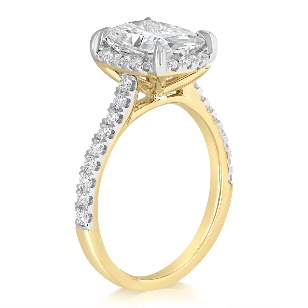 Luminesce Lab Grown 3 Carat Diamond Ring in 9ct Yellow Gold - Image 3