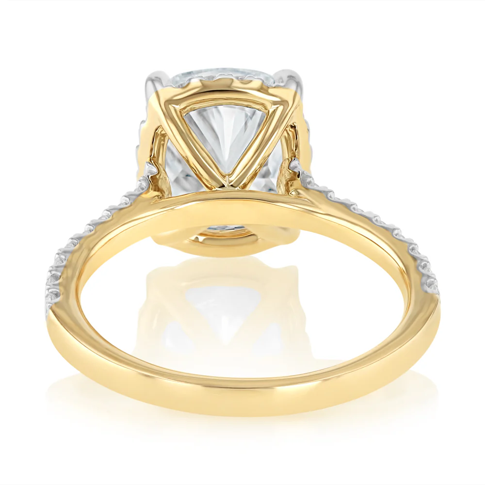 Luminesce Lab Grown 3 Carat Diamond Ring in 9ct Yellow Gold - Image 4