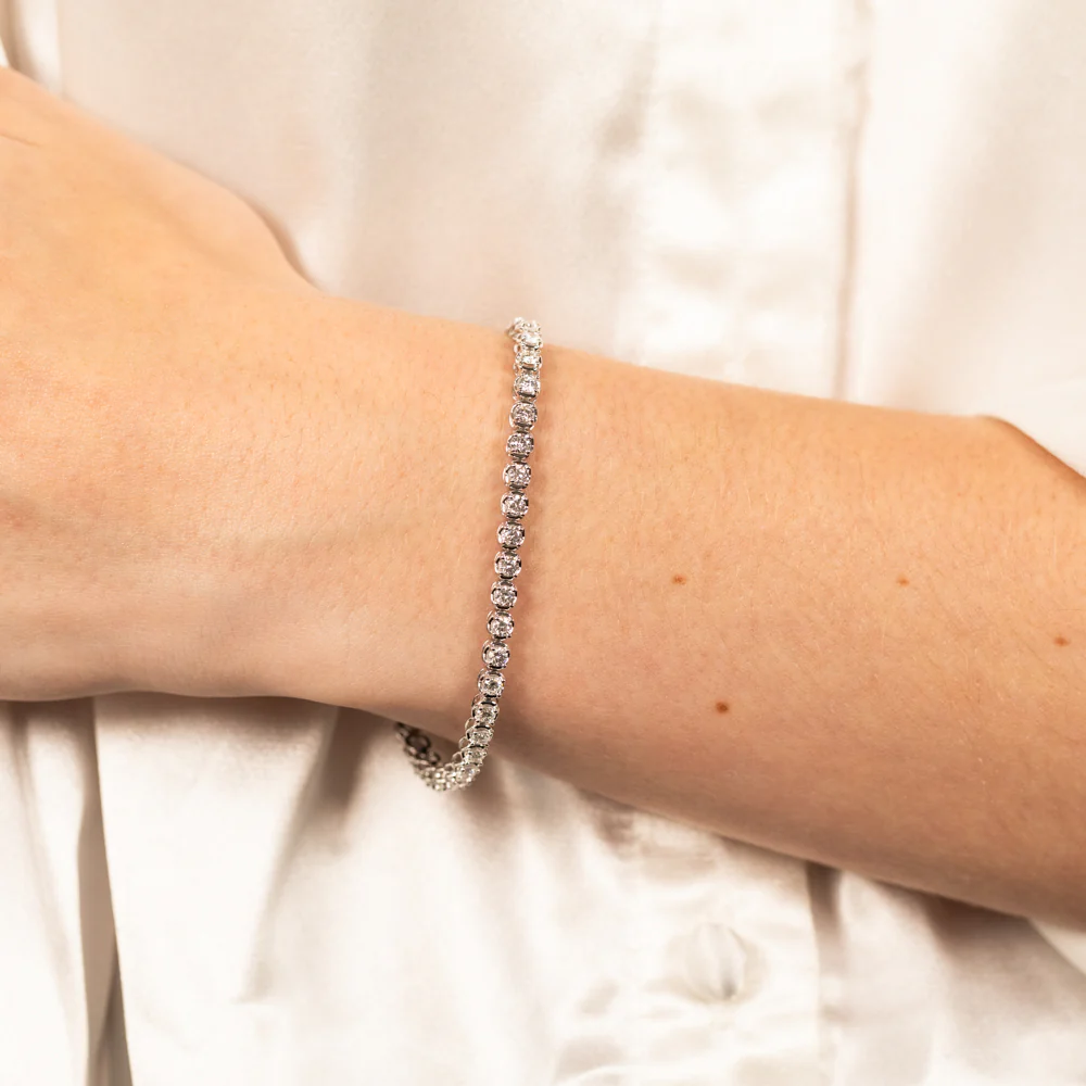 Luminesce Lab Grown 3 Carat Diamond Tennis Bracelet in 9ct White Gold - Image 2