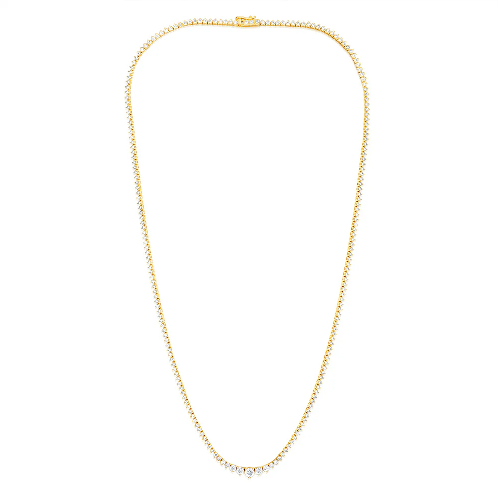 Luminesce Lab Grown 3 Carat Diamond Tennis Necklace in 9ct Yellow Gold