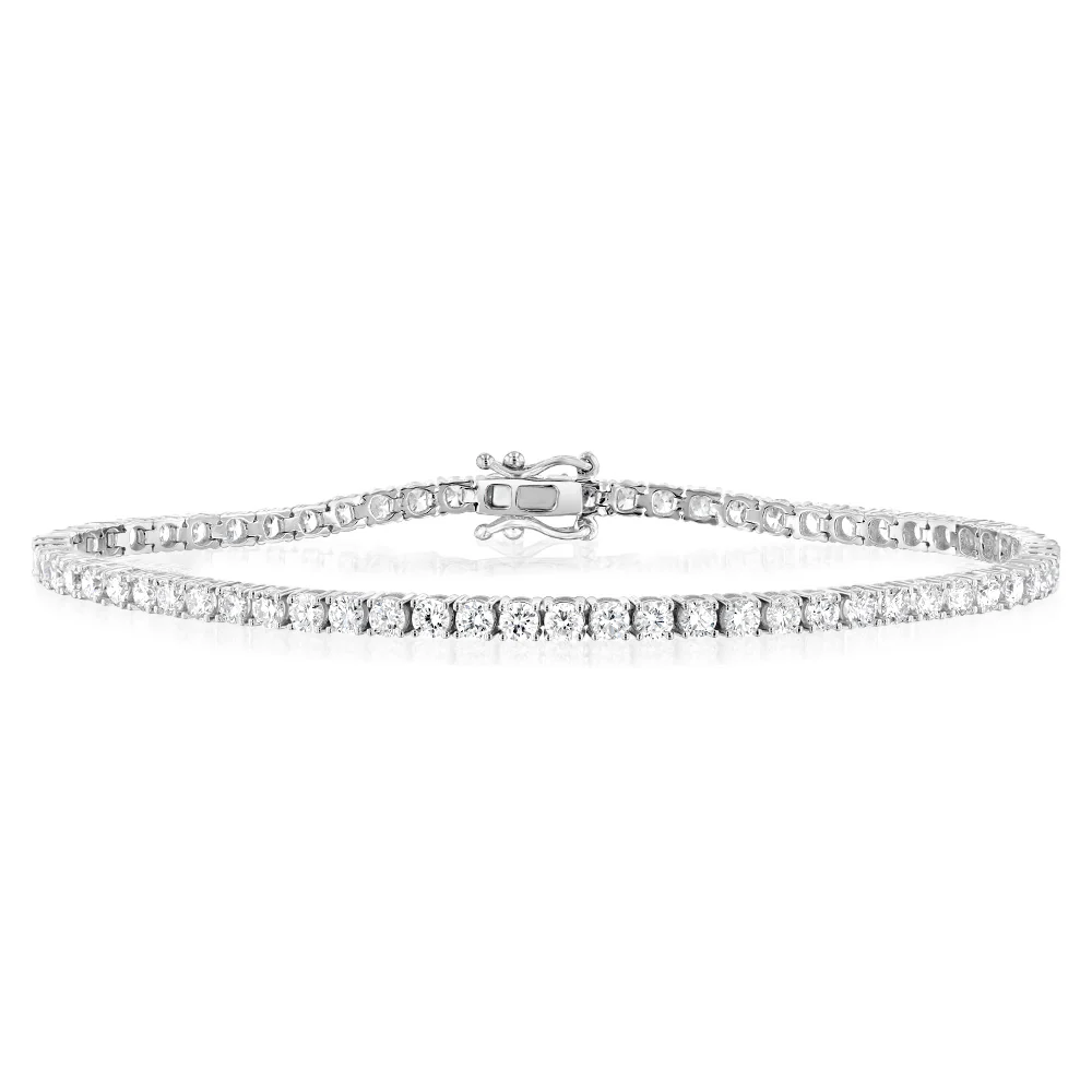 Luminesce Lab Grown 4 Carat Diamond Tennis Bracelet in 9ct White Gold