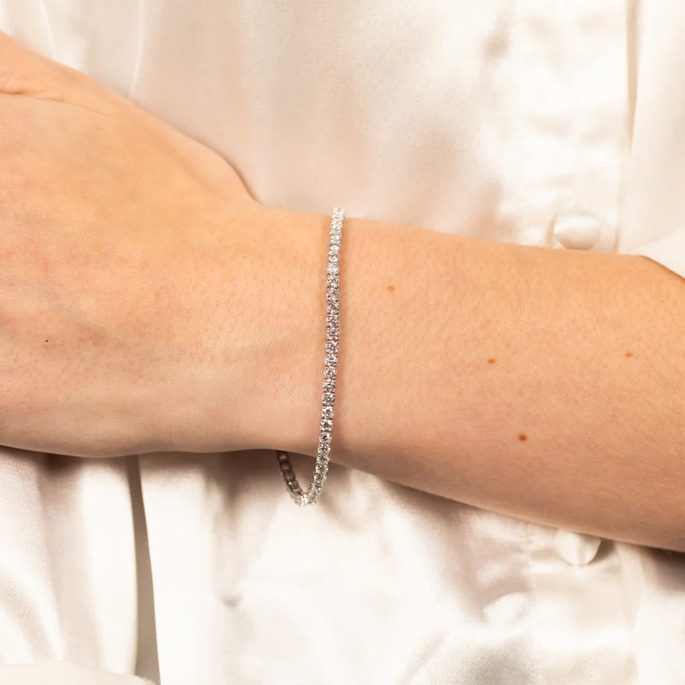 Luminesce Lab Grown 5 Carat Diamond Tennis Bracelet in 9ct White Gold - Image 4
