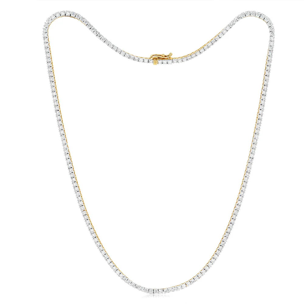 Luminesce Lab Grown 6 Carat Diamond 40cm Tennis Necklace in 9ct Yellow Gold