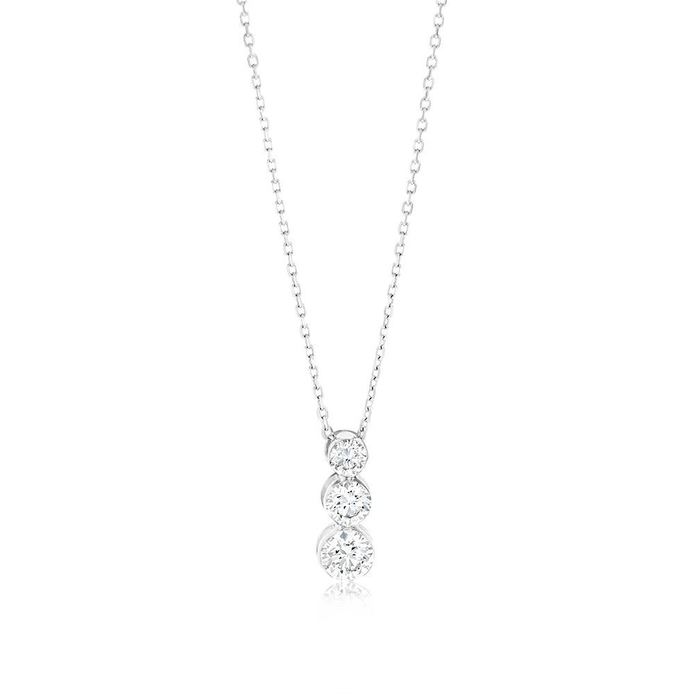 Luminesce Lab Grown 9ct White Gold 0.95 Carat Diamond Pendant