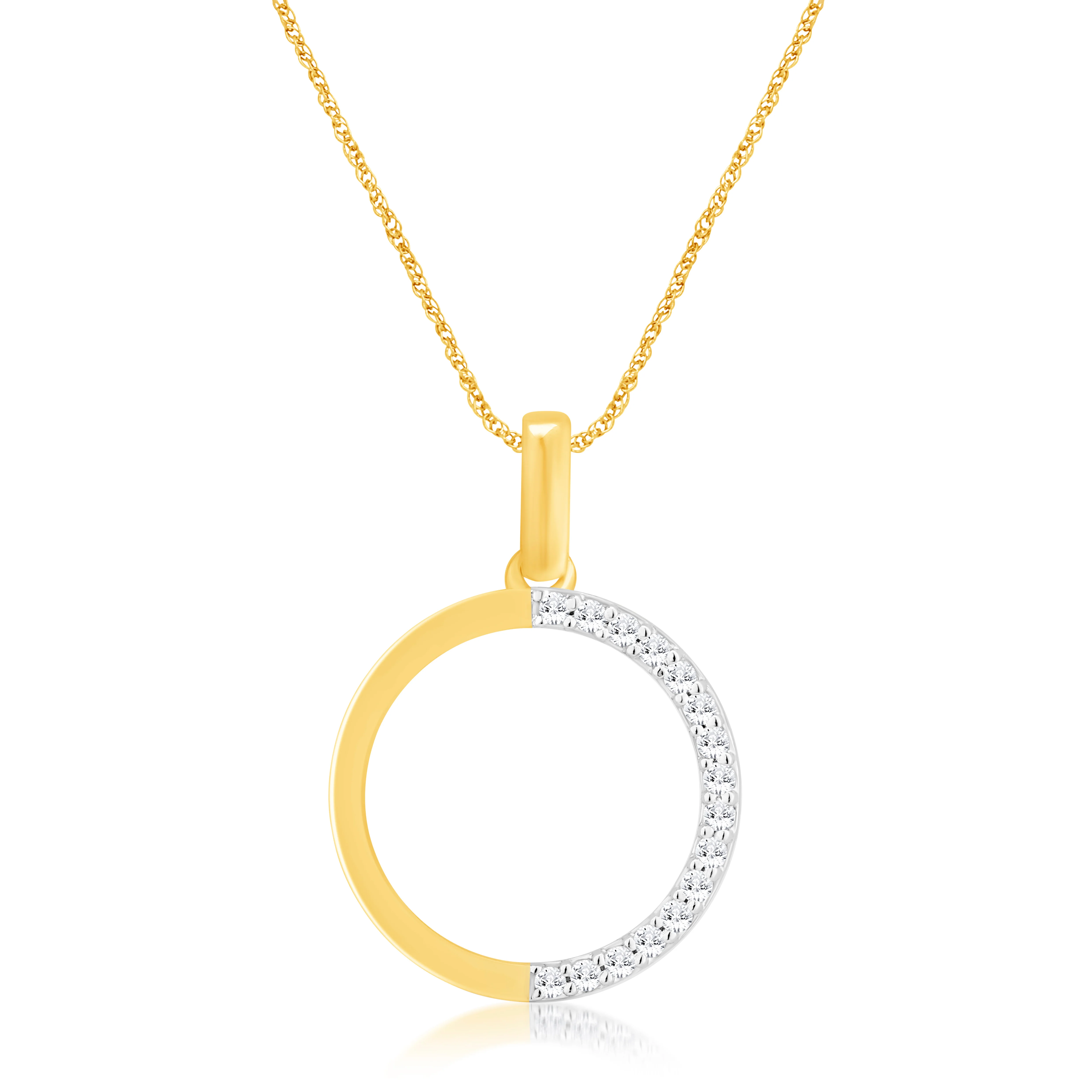 Luminesce Lab Grown 9ct Yellow Gold 0.10 Carat Diamond Circle of Life Pendant