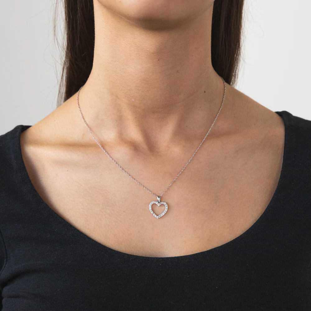 Luminesce Lab Grown Diamond 1/2 Carat Silver Heart Pendant on 45cm Chain - Image 3